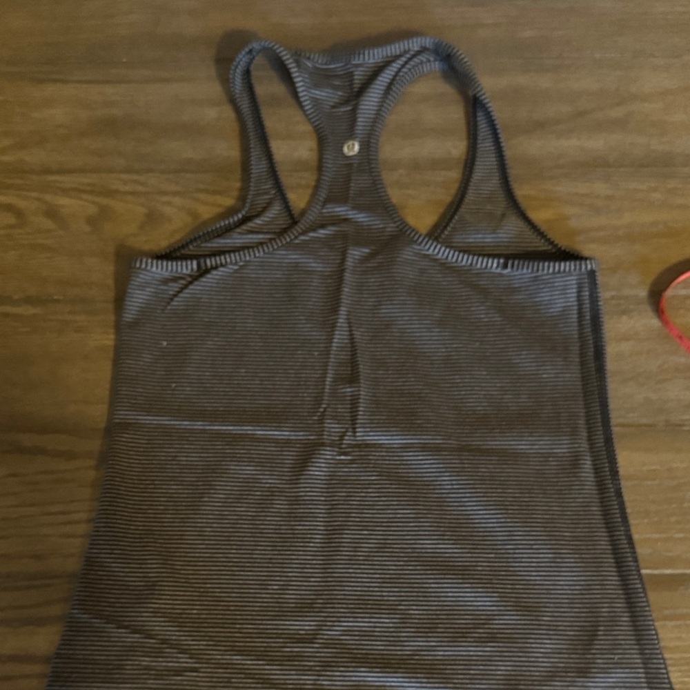 Lululemon Athletica Black Striped Tank Top